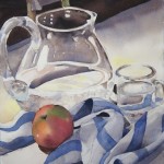 Still Life with Apple, Watercolor