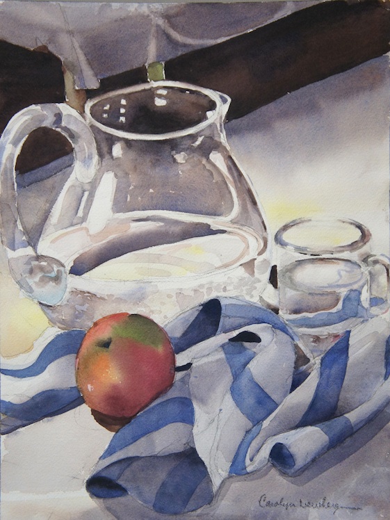 Still Life with Apple, Watercolor
