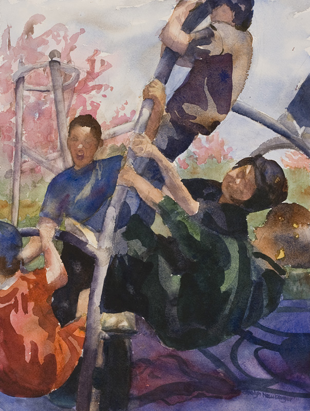 Study of Boys, 2012, Watercolor